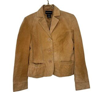 Metro Style Leather Jacket Ladies Size Small Tan Brown Suede Color Vintage 80s